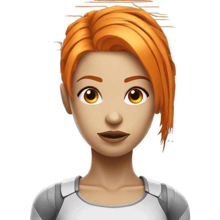 Head Female cyborg orange hair and circuits emoji