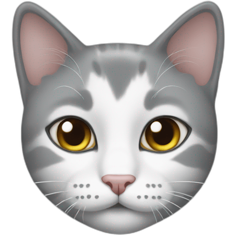 A grey and white cat  emoji