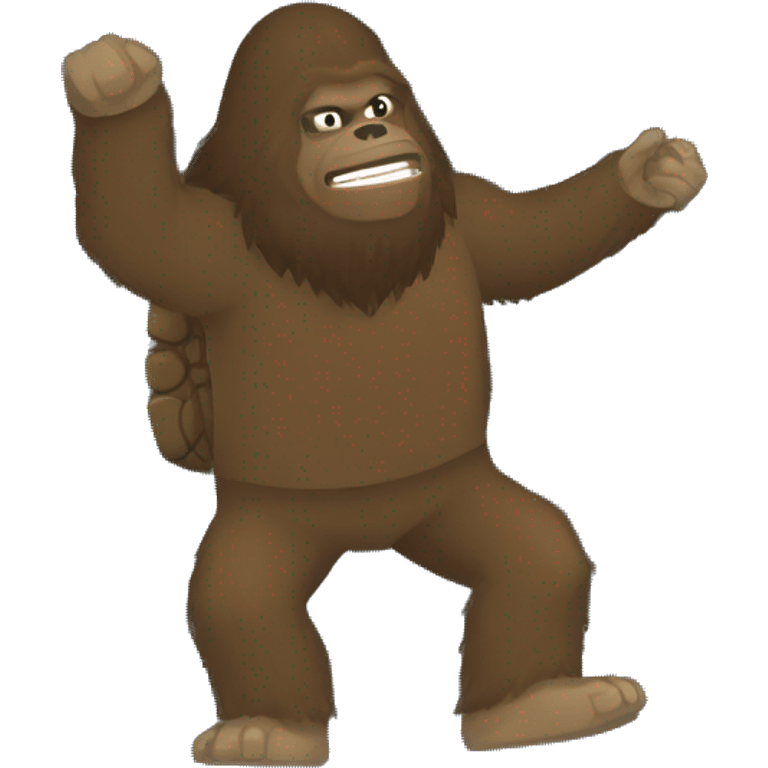 Sasquatch and turtle ugly christmas sweater emoji