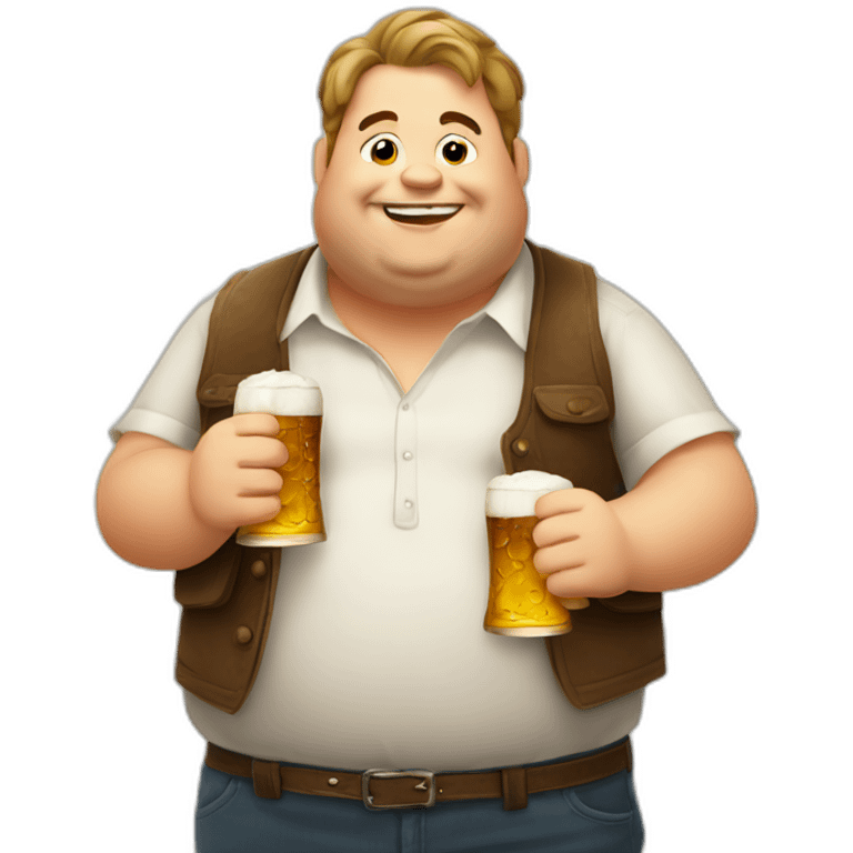 chubby guy drunk at oktoberfest emoji