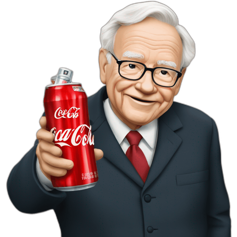 Warren buffet with a coca cola in the hand emoji