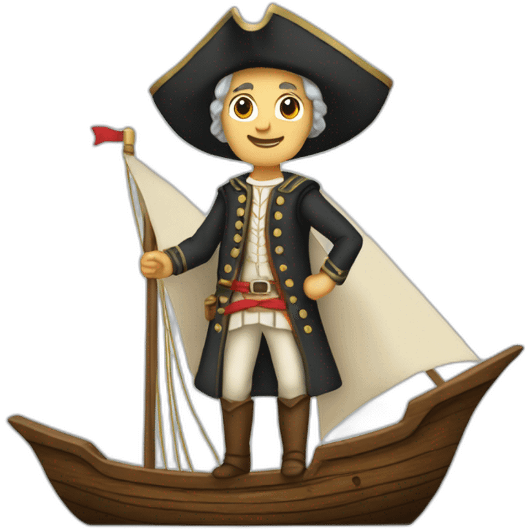 cristopher columbus full body in a ship emoji