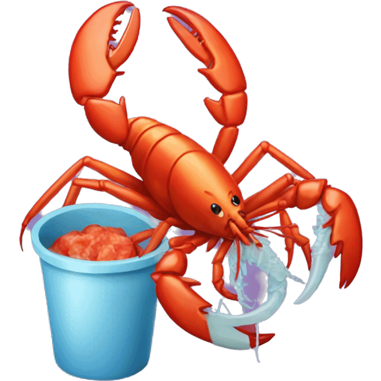 lobster eating shrimp emoji