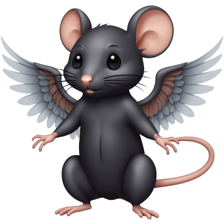 ￼￼ black rat with wings￼￼￼￼ emoji