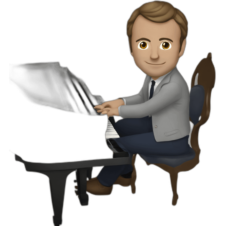 MACRON joue du piano emoji