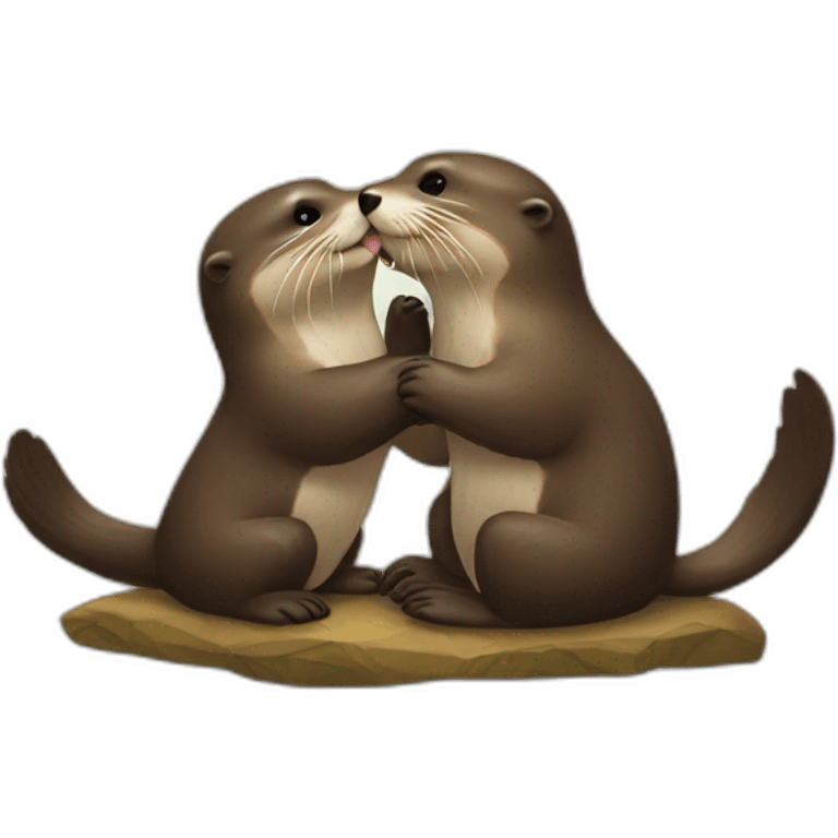 Otter kiss emoji