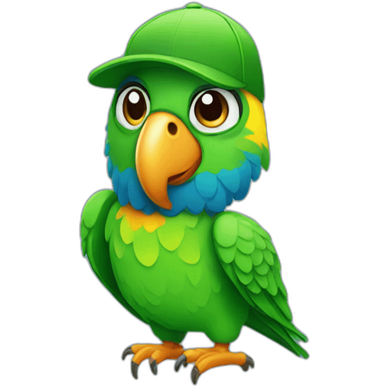 parrot with cap emoji