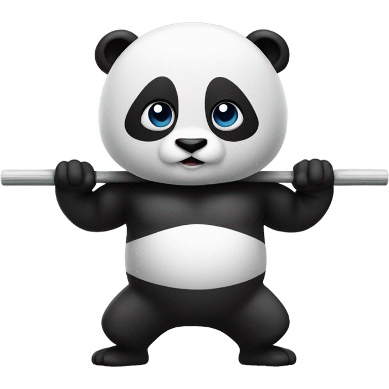 Panda doing cross fit emoji