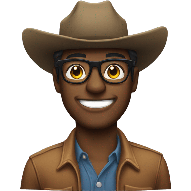 cowboy with nerd smile and glasses emoji