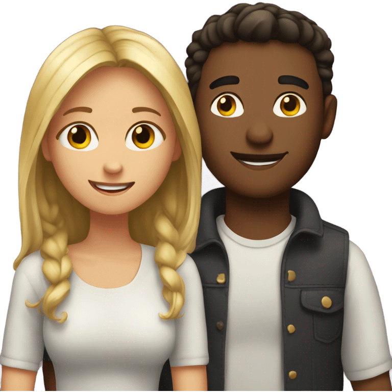 The girl and the guy love each other emoji