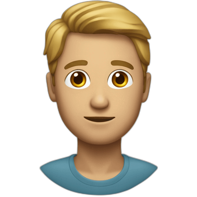 Un homme avec une tête carré emoji