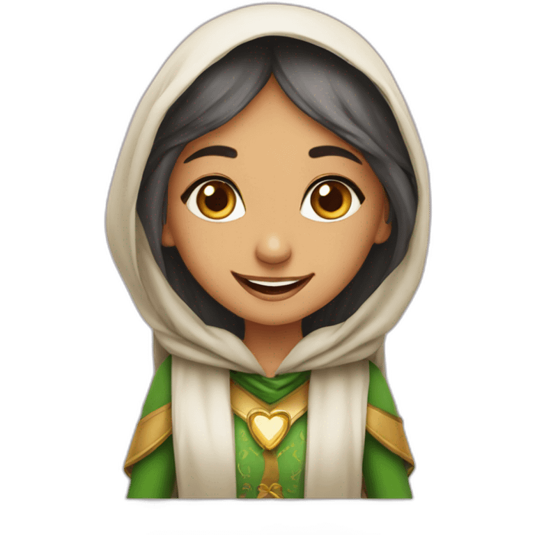 Shy happy elf  Arab girl emoji