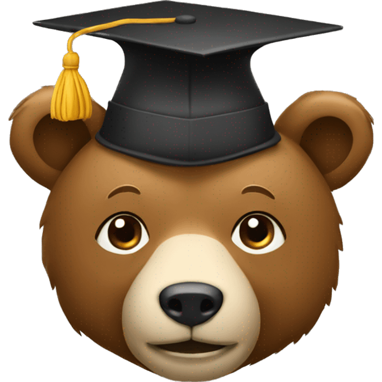 bear in student hat emoji