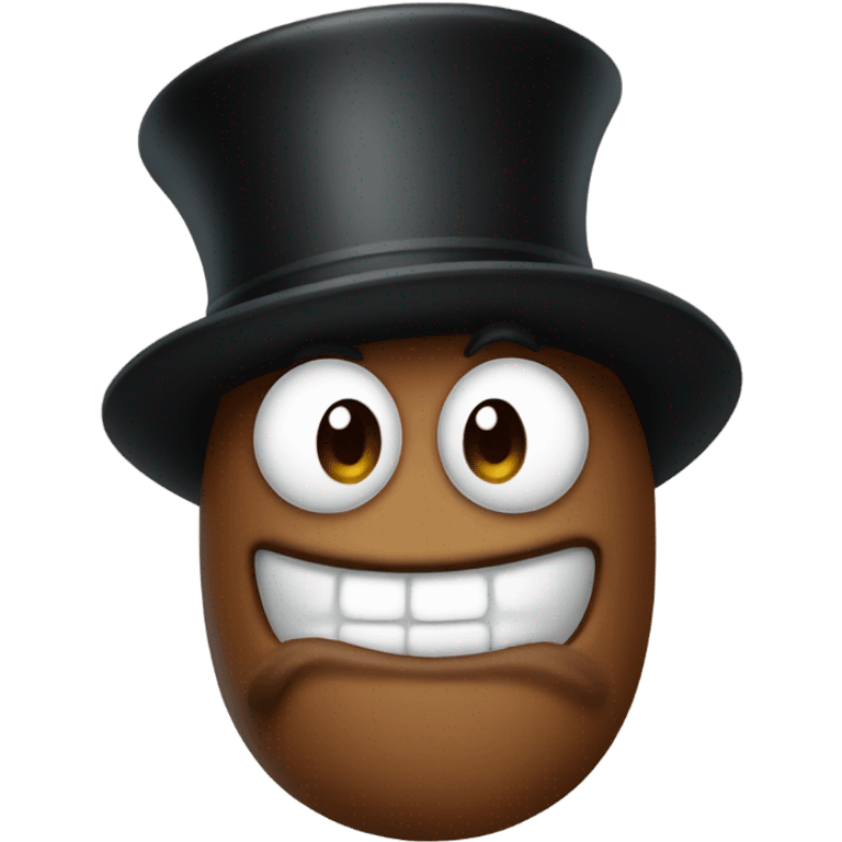 Poop with top hat emoji