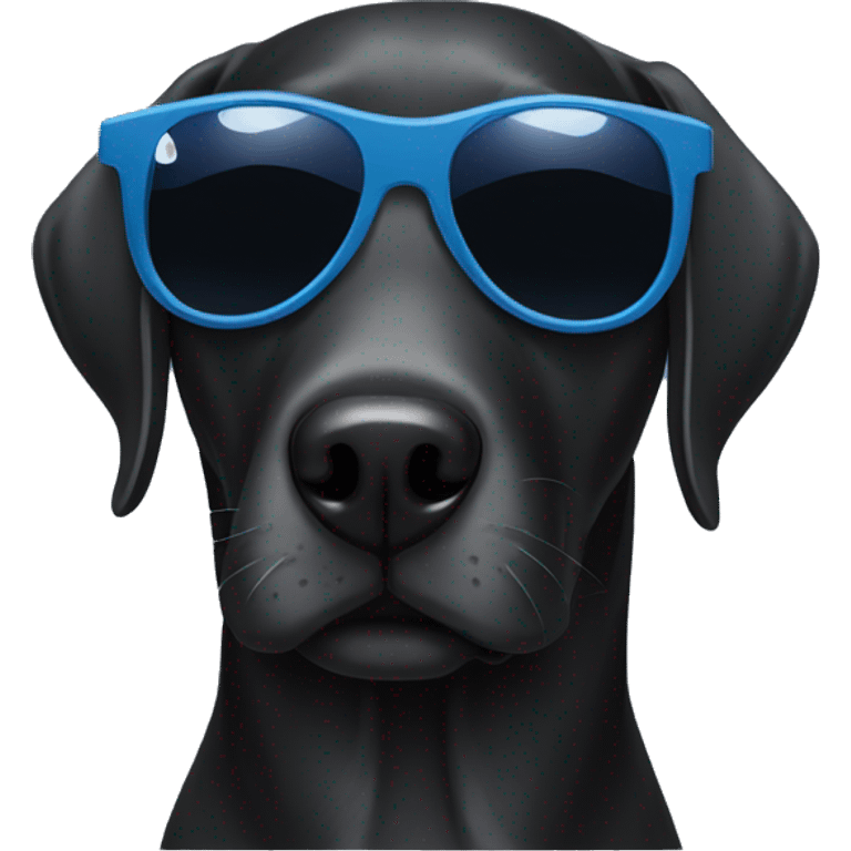 Black lab wearing America sunglasses emoji