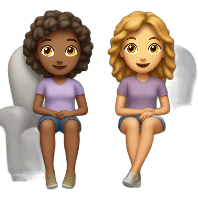 Two girls in a Comfy sofa emoji