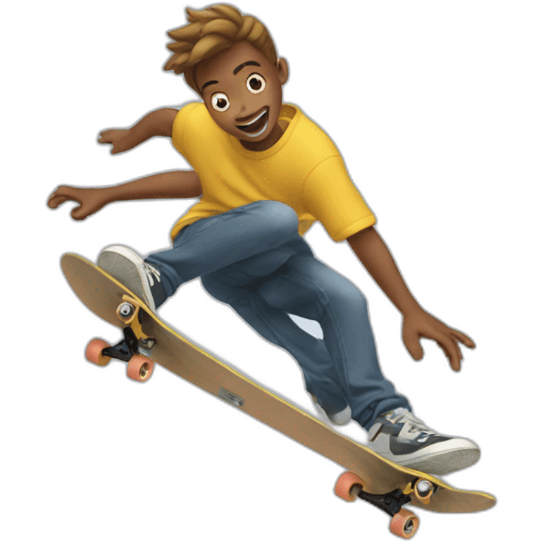 a skateboard flipping emoji