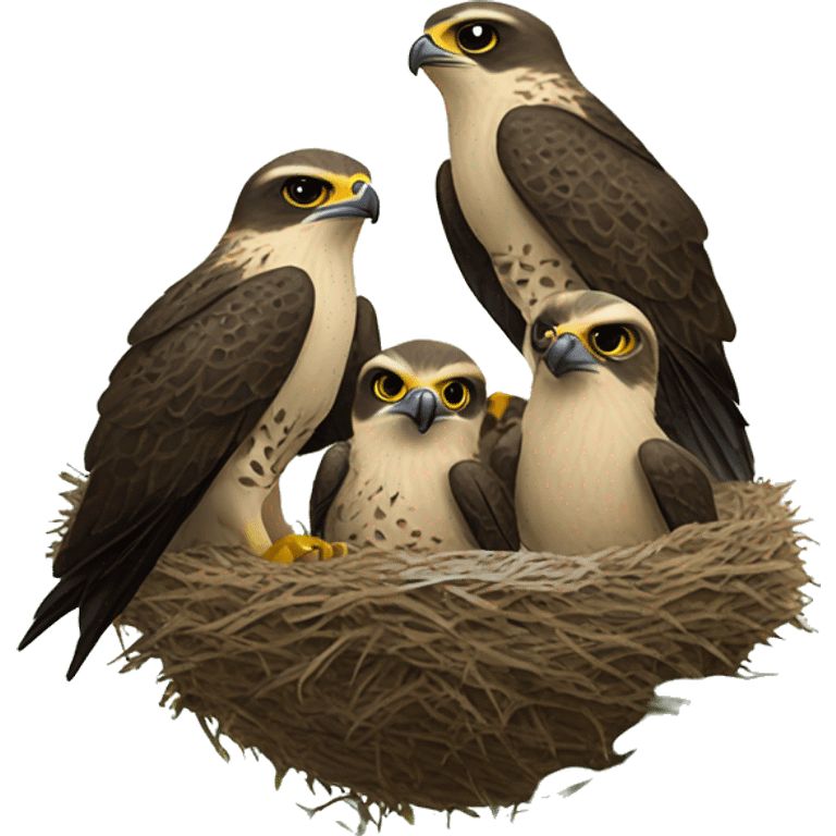 peregreine falcons in nest emoji