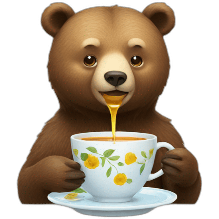 Bear drinking tea emoji