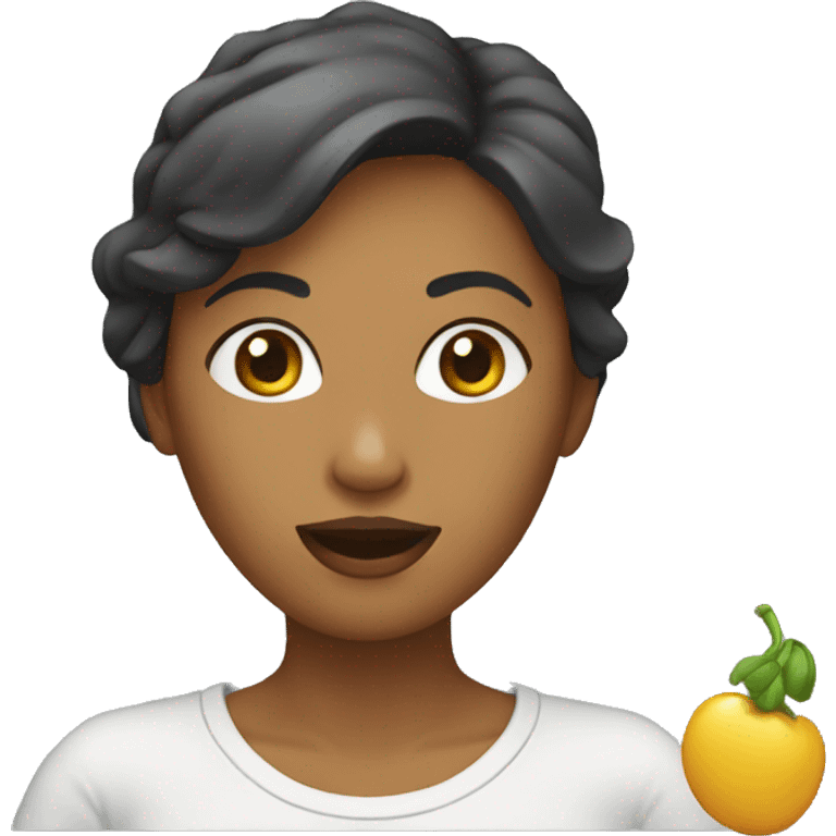 Femme qui mange emoji