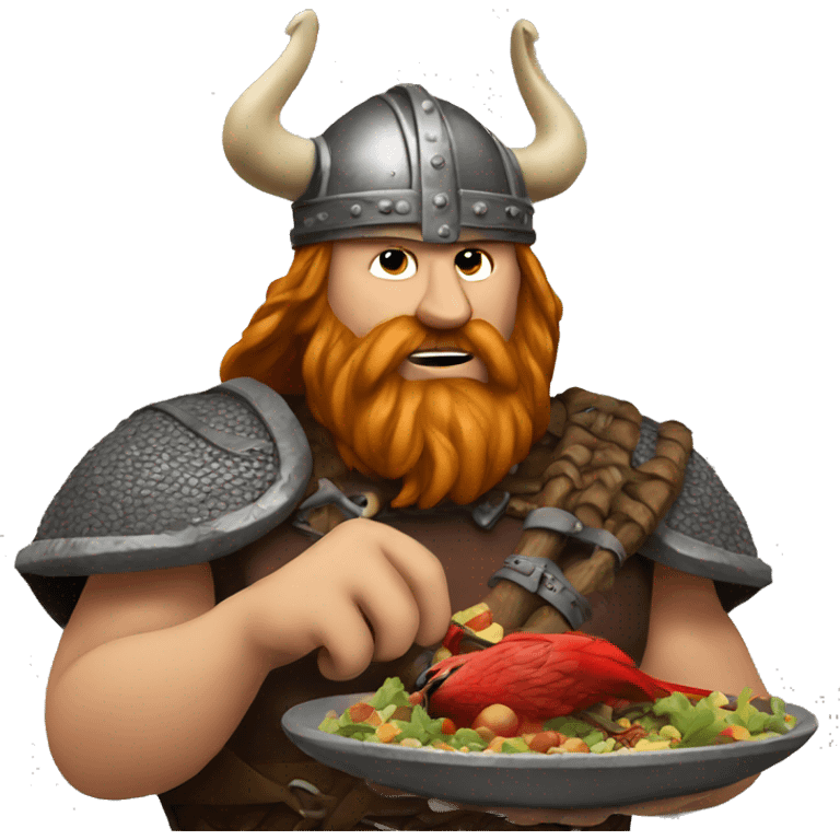 Viking eating a cardinal emoji