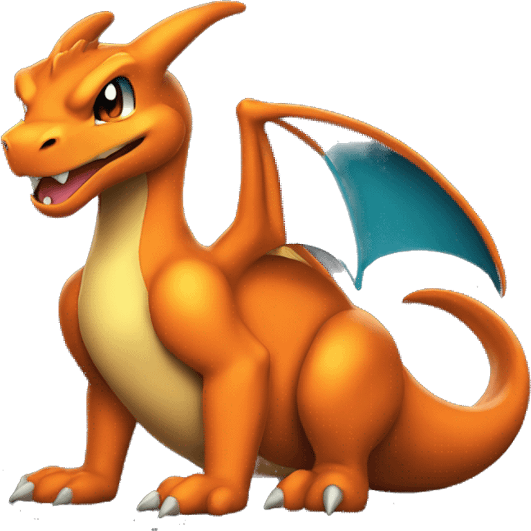 charizard relaxing on black background emoji