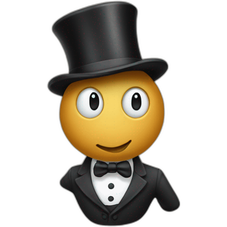  Cartoon peanut, still in the shell, wearing a top hat and a monocle emoji