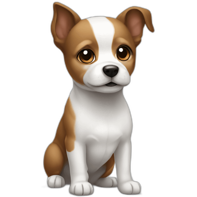 Small dog with a white and brown head emoji