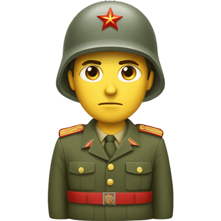 ussr soldier serious with military takes emoji