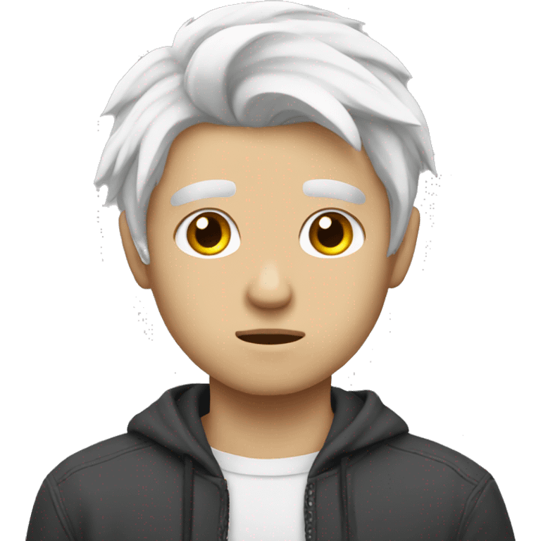 Sad white haired twink emoji