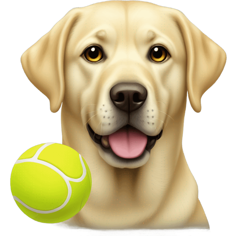 Yellow lab with tennis ball emoji