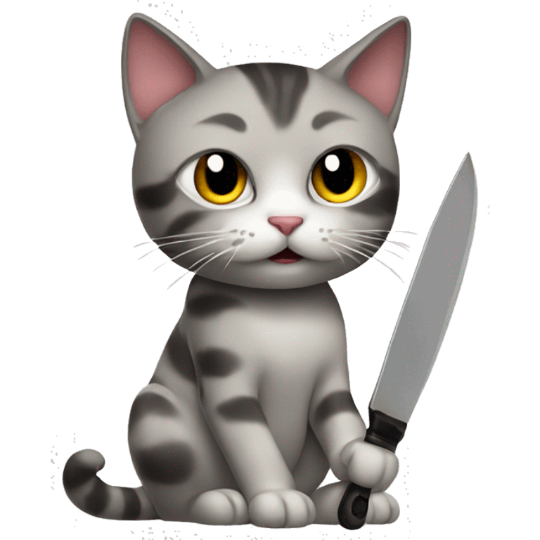 Cat with knife emoji