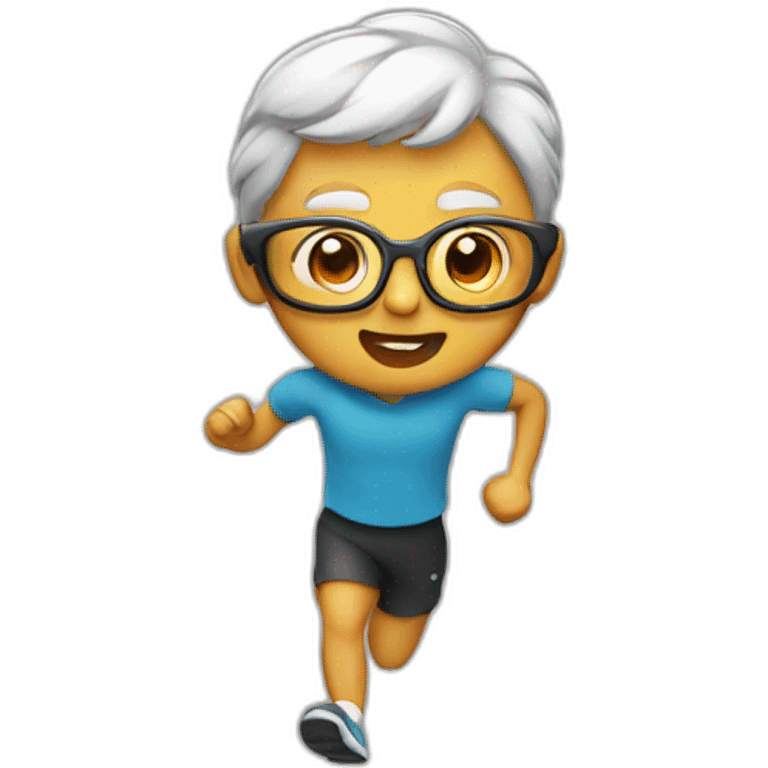 Running with glasses emoji