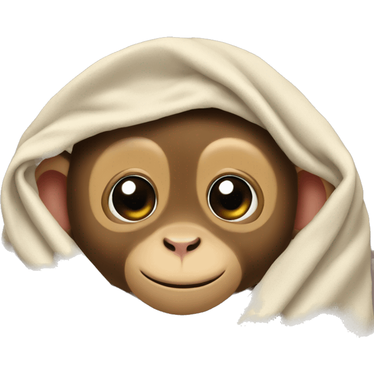 Baby monkey wrapped in a blanket emoji