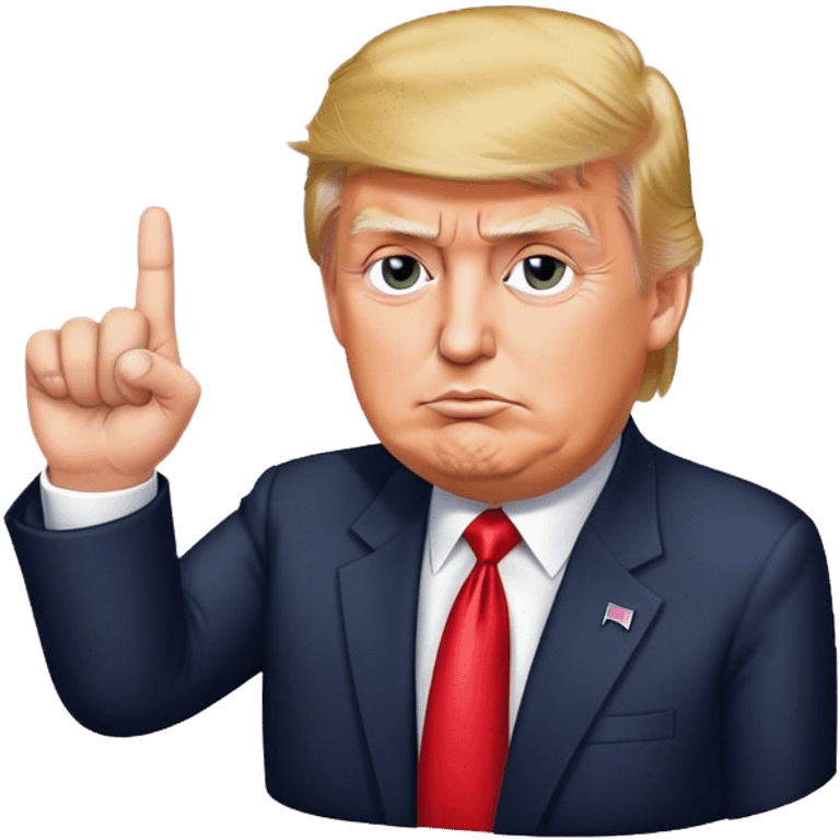 Donald  Trump shows one finger photorealistic  emoji