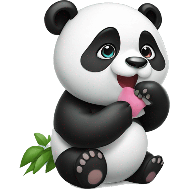 Panda blowing kiss emoji