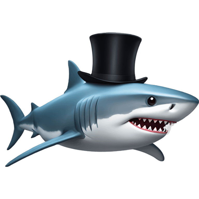 Shark with a top hat  emoji