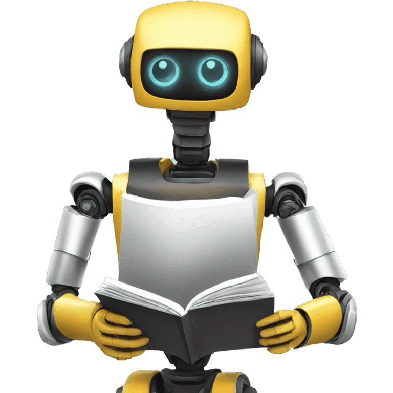 robot reading magazine emoji