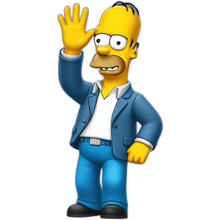 simpsons waving with hand emoji