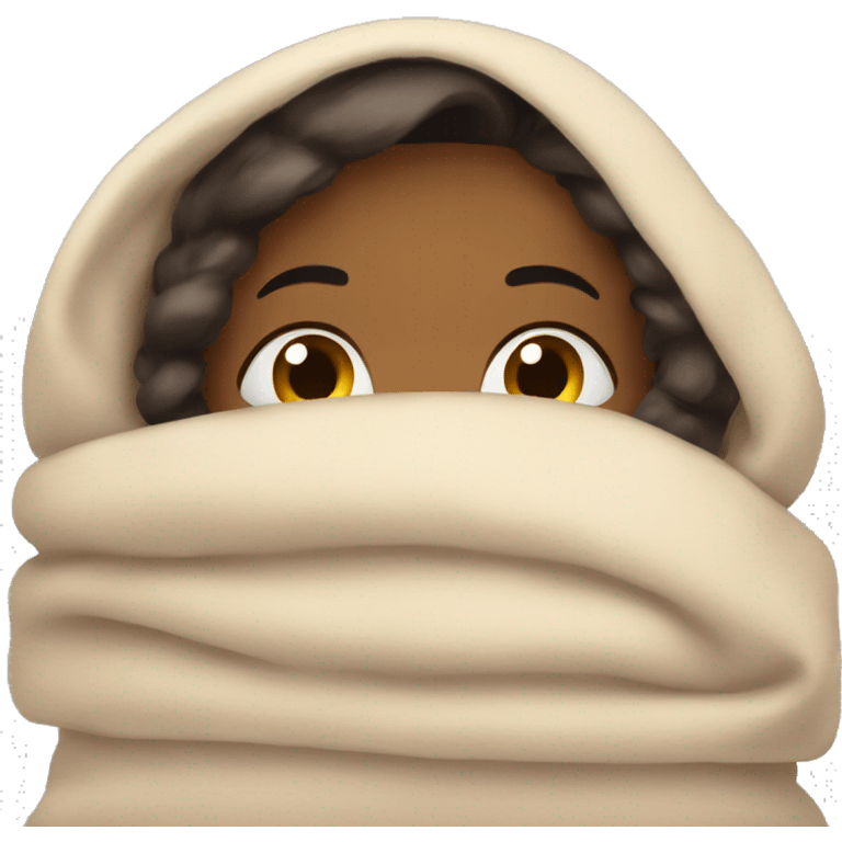 Girl in blanket cozy eyes closed  emoji