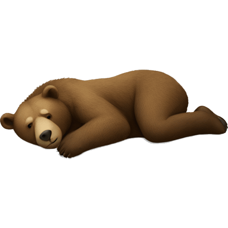 A bear laying on top of a man emoji