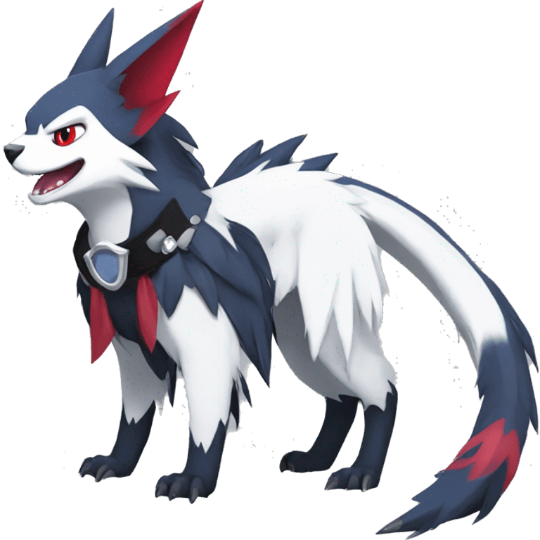 Cool Edgy Nargacuga-Absol-Zangoose-Sneasel-Quilava with a collar on, full body emoji