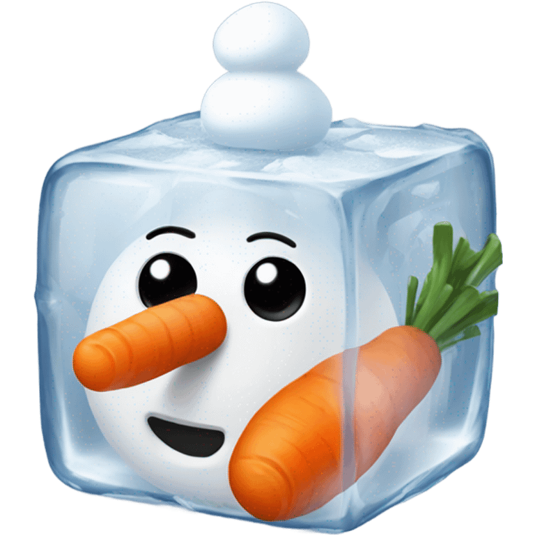 Snowman on an ice cube emoji