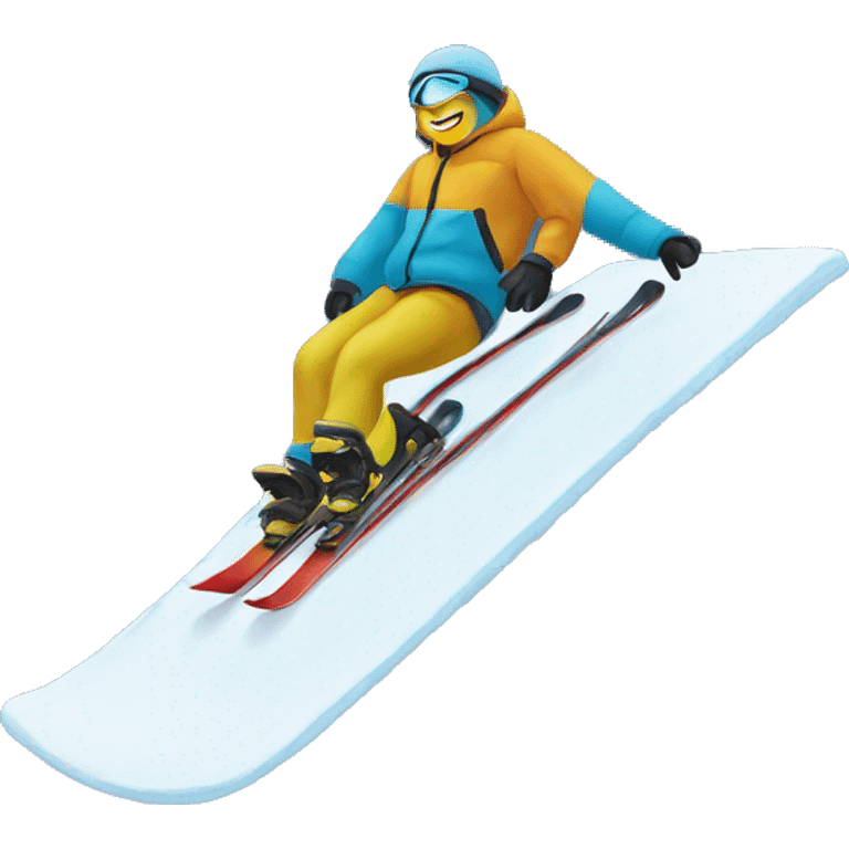 slide on snow on single ski emoji