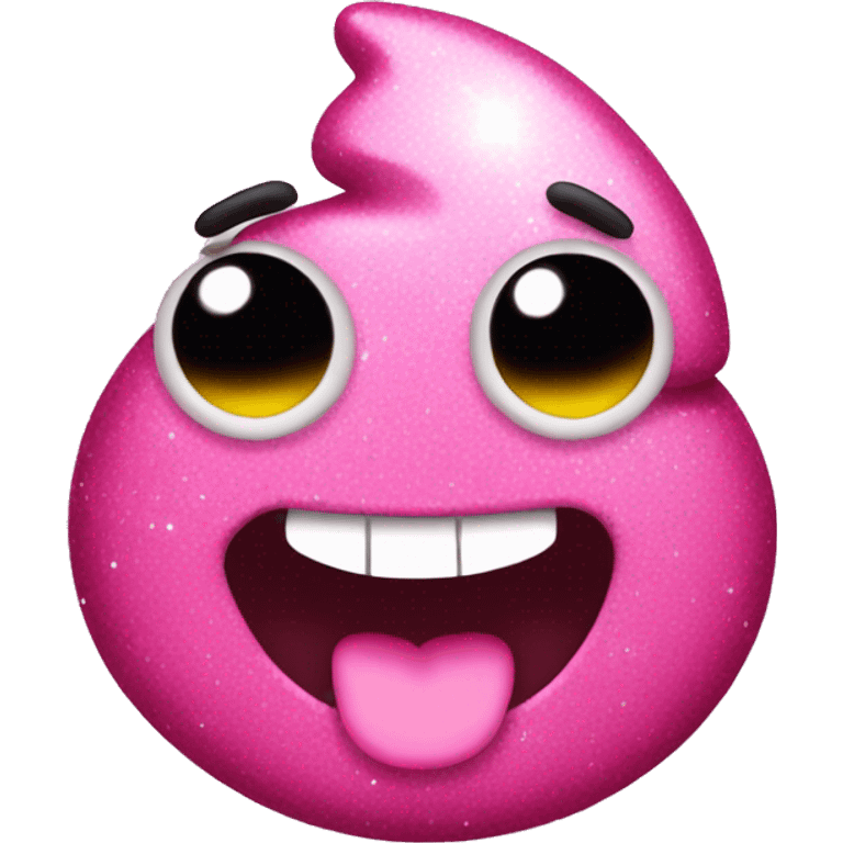 Pink sparkling poop emoji emoji