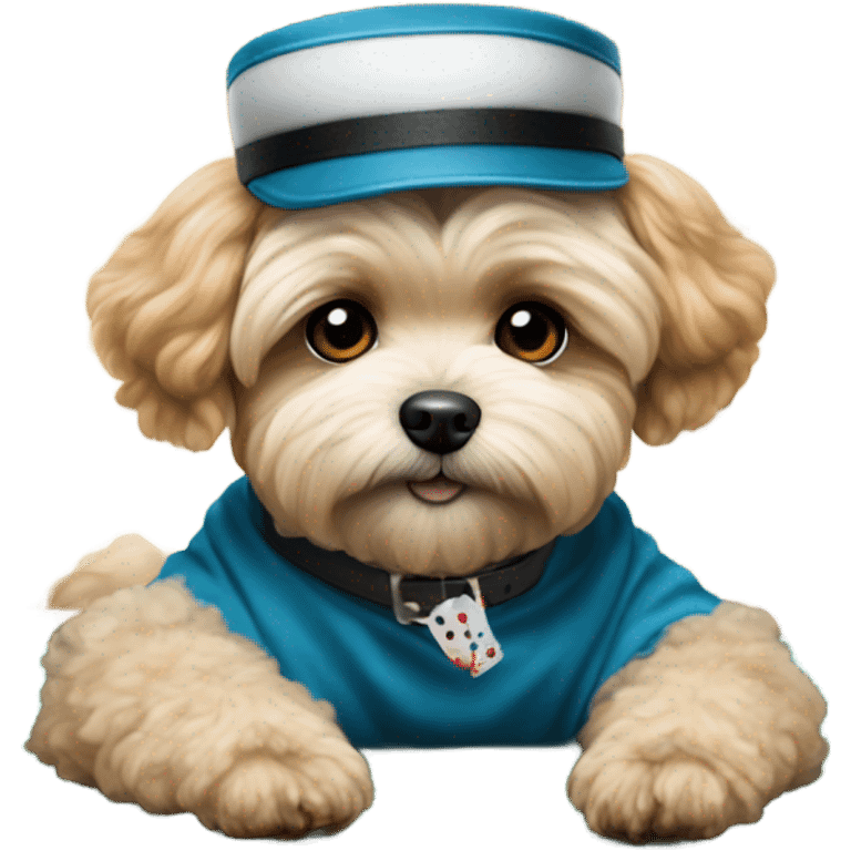 maltipoo playing poker emoji