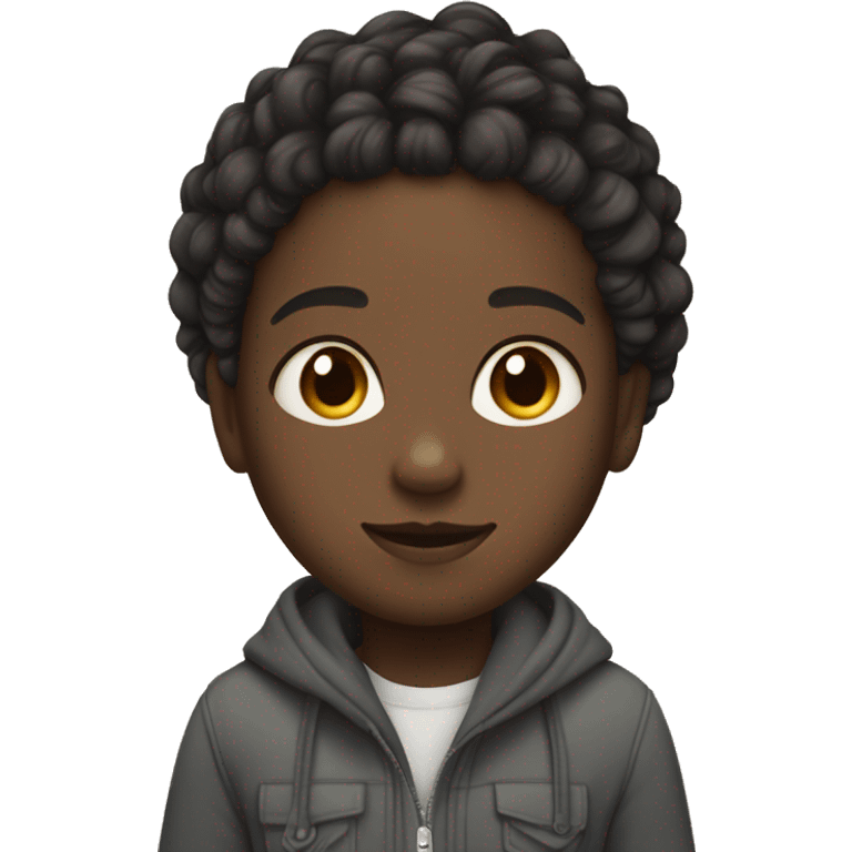 black girl with braids and light skin boy with short curly hair and a short beard  emoji