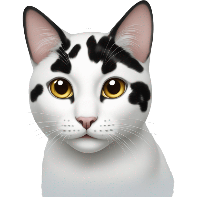 White cat with black spots  emoji