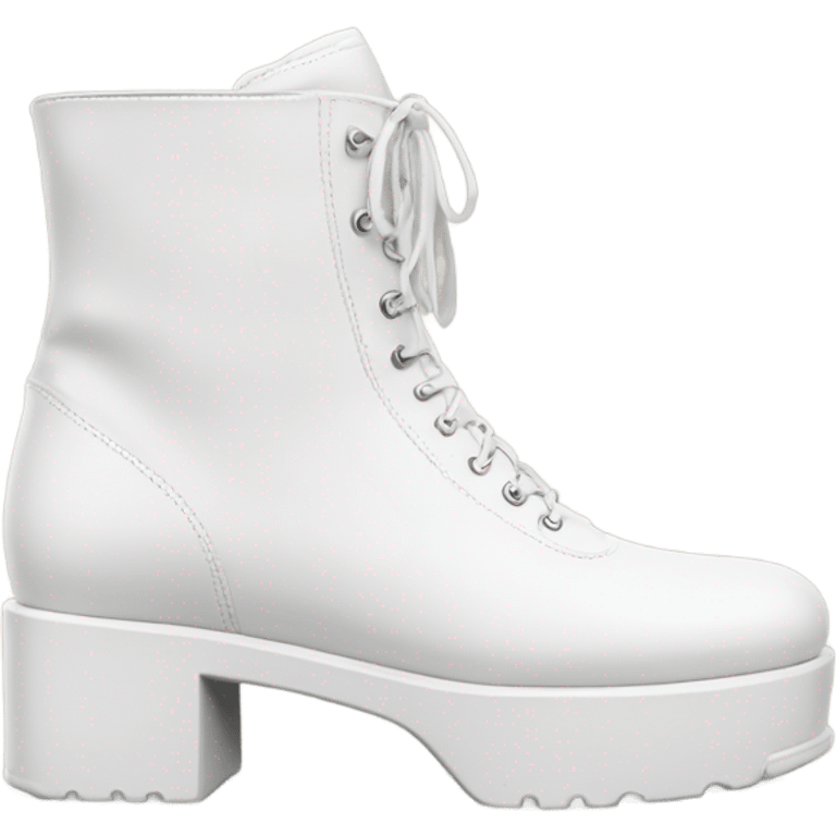 Platform WOLFE High boots white leather emoji