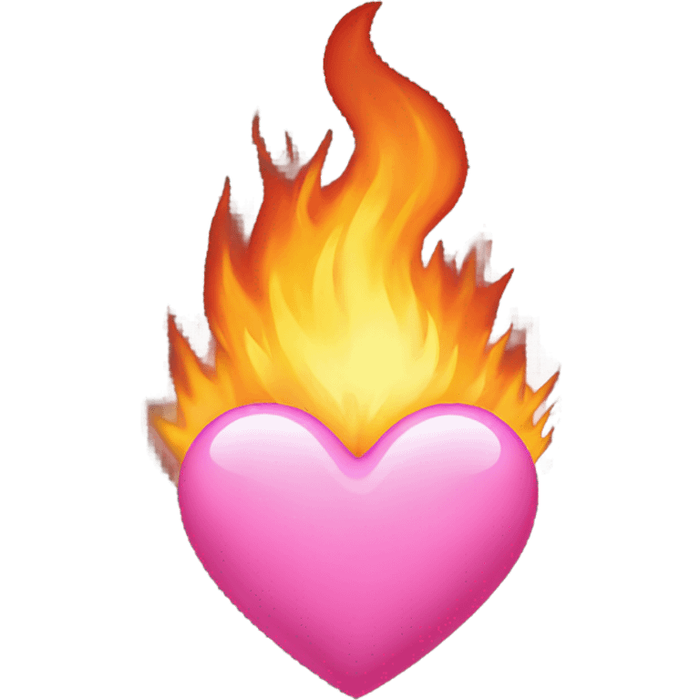 Pink heart on fire emoji